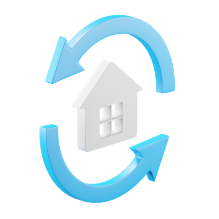 House And Circle Arrow  3D Icon