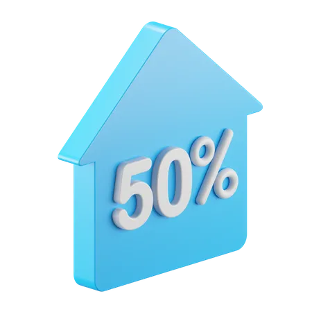 House And Discount 50  3D Icon