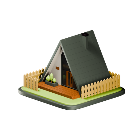 House And Fence  3D Icon