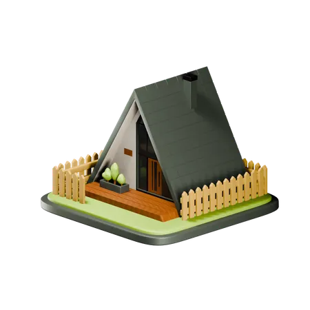 House And Fence  3D Icon