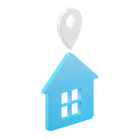 House And Pin  3D Icon