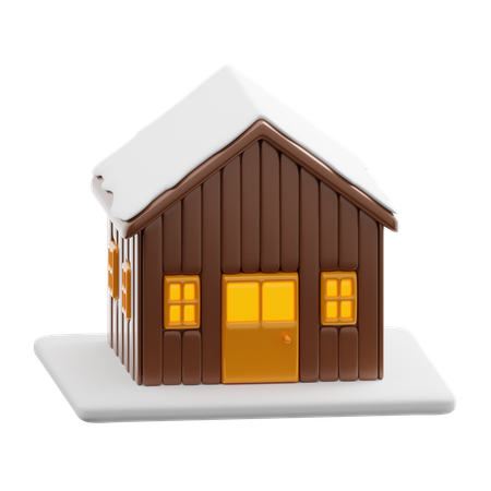 House And Snow  3D Icon