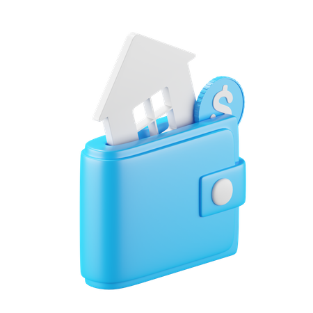 House And Wallet  3D Icon