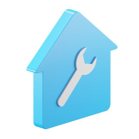 House And Wrench  3D Icon