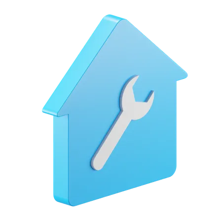 House And Wrench  3D Icon