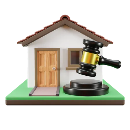 Real Estate House Auction 3 D Illustration 3D Icon