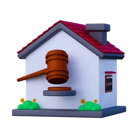 House Auction  3D Icon