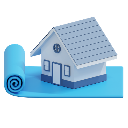 House Blueprint  3D Icon