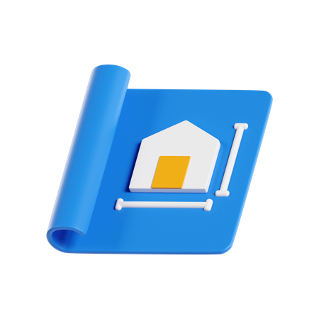 House Blueprint  3D Icon