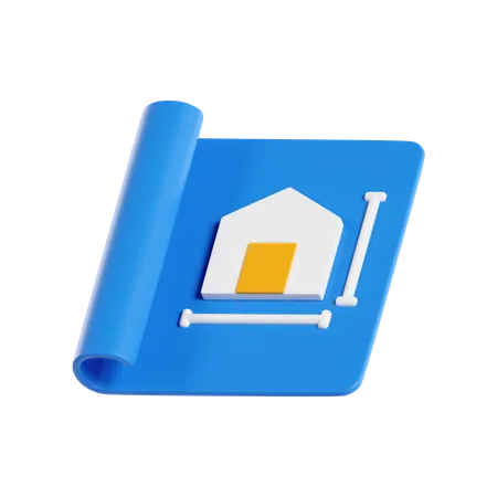 House Blueprint  3D Icon