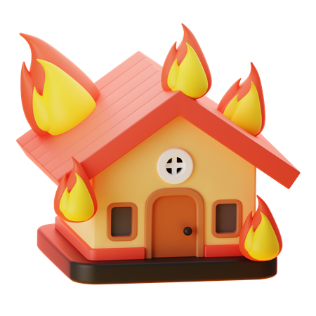 HOUSE BURNING  3D Icon