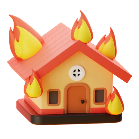 HOUSE BURNING  3D Icon