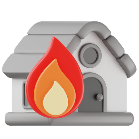 House Burning  3D Icon