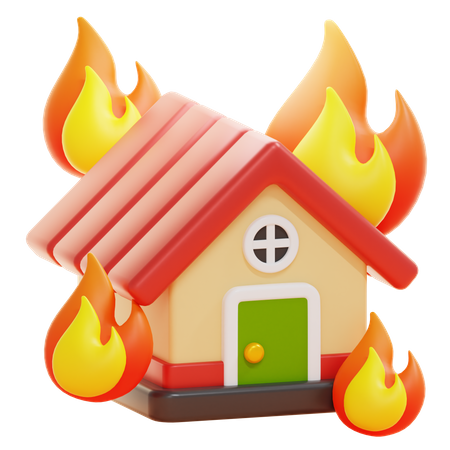 HOUSE BURNING  3D Icon