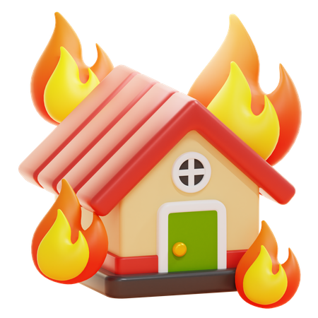 HOUSE BURNING 3D Icon