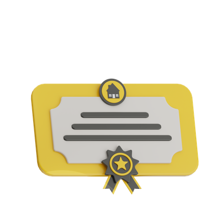 House Certificate  3D Icon