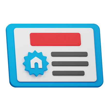 House Certificate  3D Icon