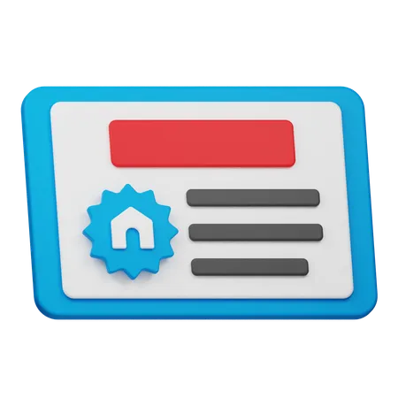 House Certificate  3D Icon