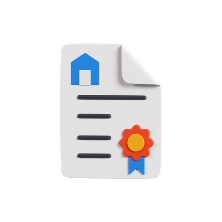 House Certificate  3D Icon