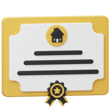 House Certificate  3D Icon