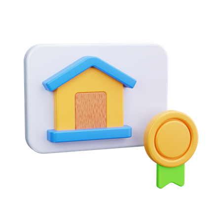 House Certificate  3D Icon