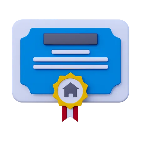 House Certificate  3D Icon