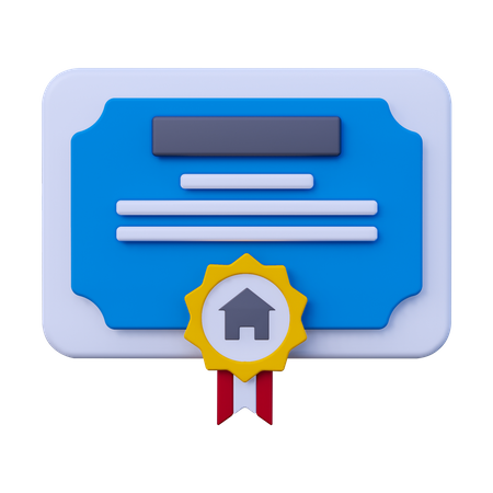 House Certificate  3D Icon