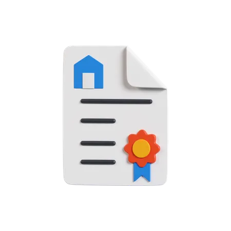 House Certificate  3D Icon