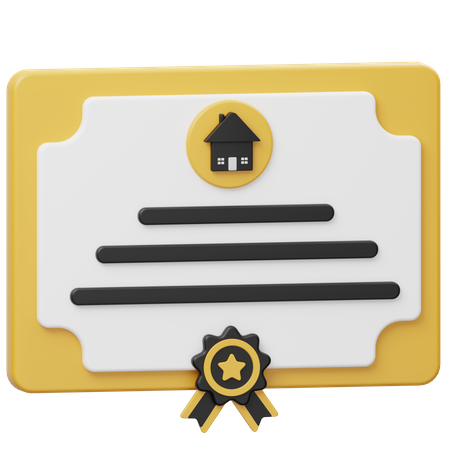 House Certificate  3D Icon