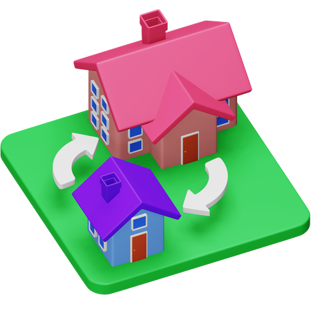 House Change 3D Icon