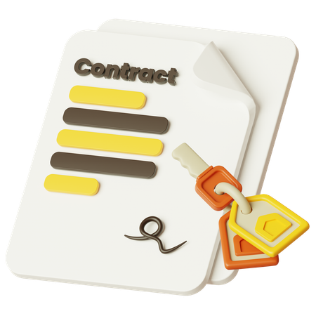 House Contract  3D Icon