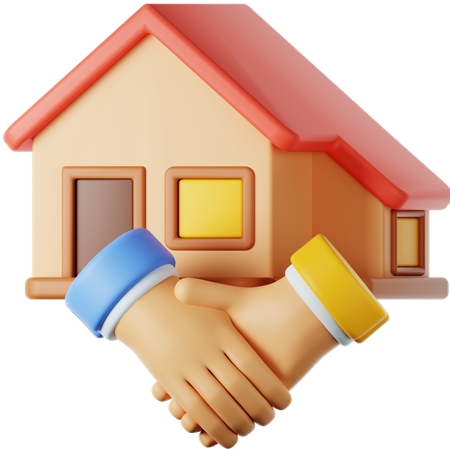 House Deal Handshake  3D Icon