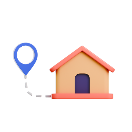 House Delivery Location  3D Icon