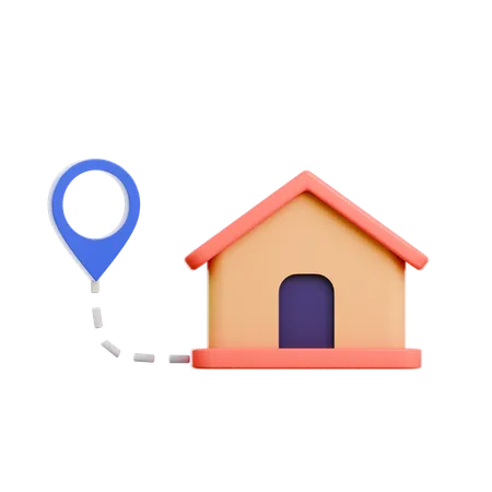 House Delivery Location  3D Icon