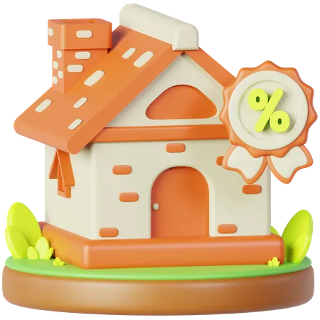 House Discount  3D Icon