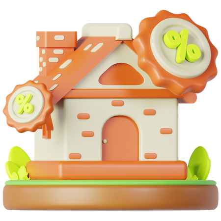 House Discount  3D Icon