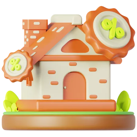 House Discount  3D Icon