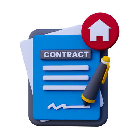 House Document Contract  3D Icon