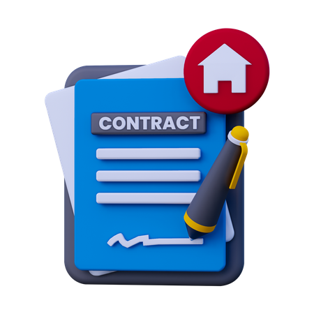 House Document Contract  3D Icon