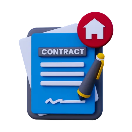 House Document Contract  3D Icon