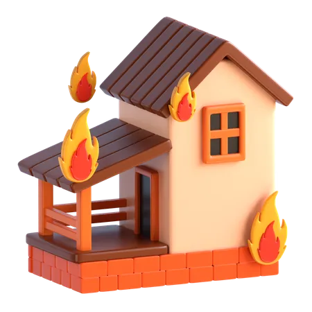 House Fire  3D Icon