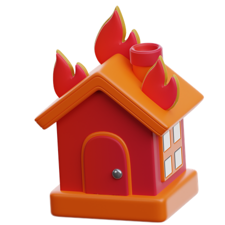 住宅火災  3D Icon