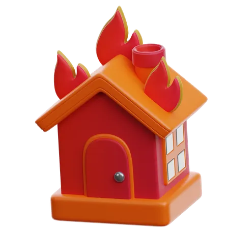 住宅火災  3D Icon