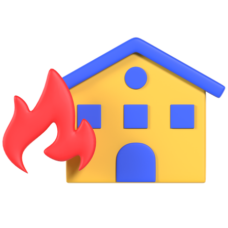 House Fire  3D Illustration