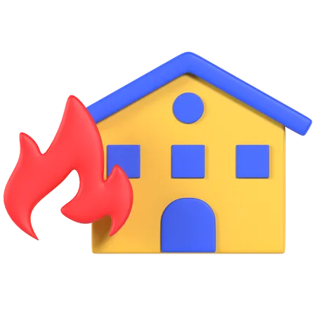 House Fire  3D Illustration