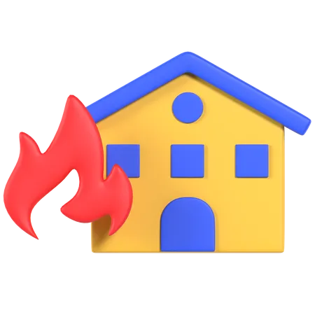 House Fire 3D Illustration