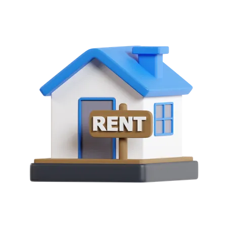 House For Rent  3D Icon