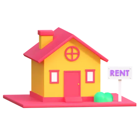 House For Rent  3D Icon