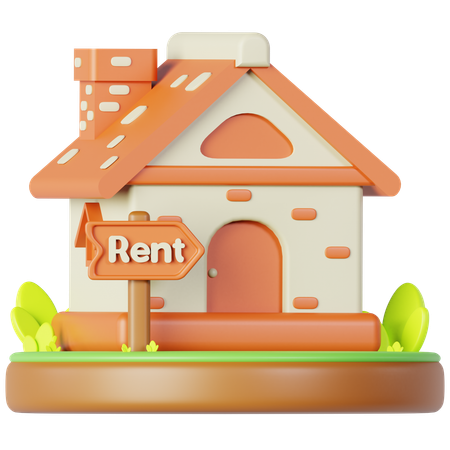 House For Rent  3D Icon