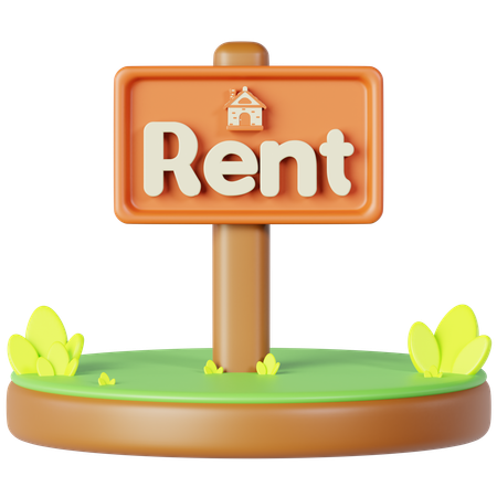 House For Rent  3D Icon